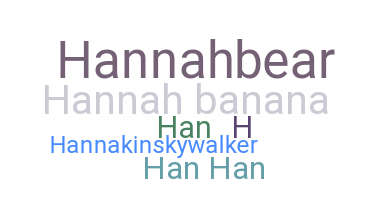 Nickname - Hannah
