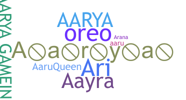 Nickname - Aarya