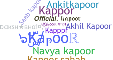 Nickname - Kapoor