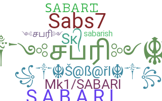 Nickname - Sabari